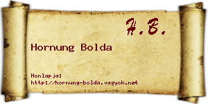 Hornung Bolda névjegykártya
